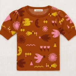 Frankie Top in Gingerbread Daleyden Fête Jacquard by Misha & Puff - Last Ones In Stock - 3-6 Years