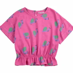 Funny Snail All Over Woven Blouse by Bobo Choses