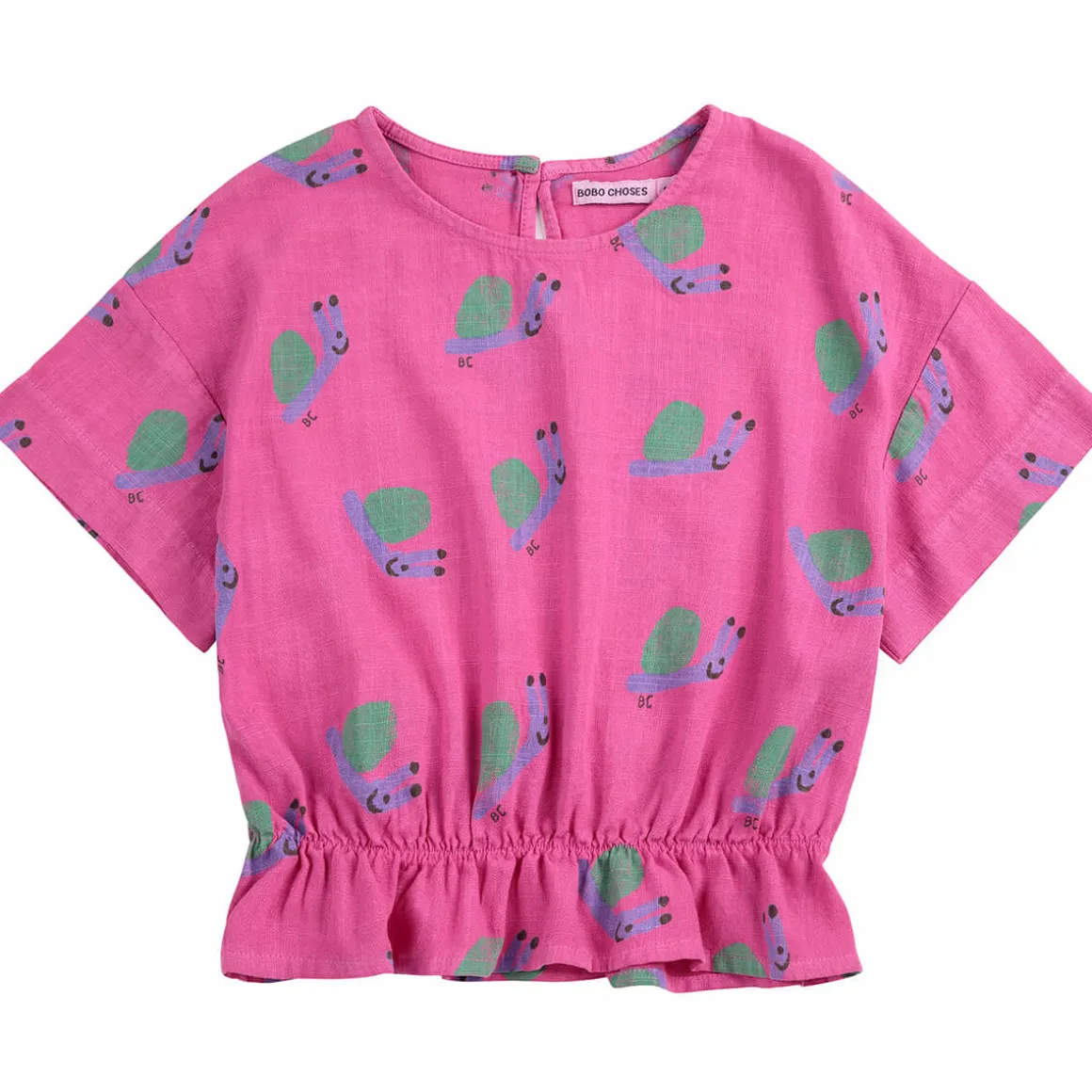 Funny Snail All Over Woven Blouse by Bobo Choses