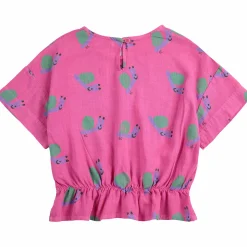 Funny Snail All Over Woven Blouse by Bobo Choses