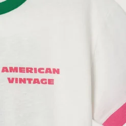 Gamipy Kid's Round Neck T Shirt in White Graphic by American Vintage