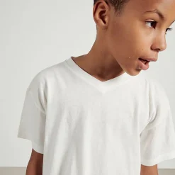 Gamipy Kid's V Neck T Shirt in Blanc by American Vintage