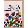 Garden Cat Greetings Card by Marcello Velho for Evermade