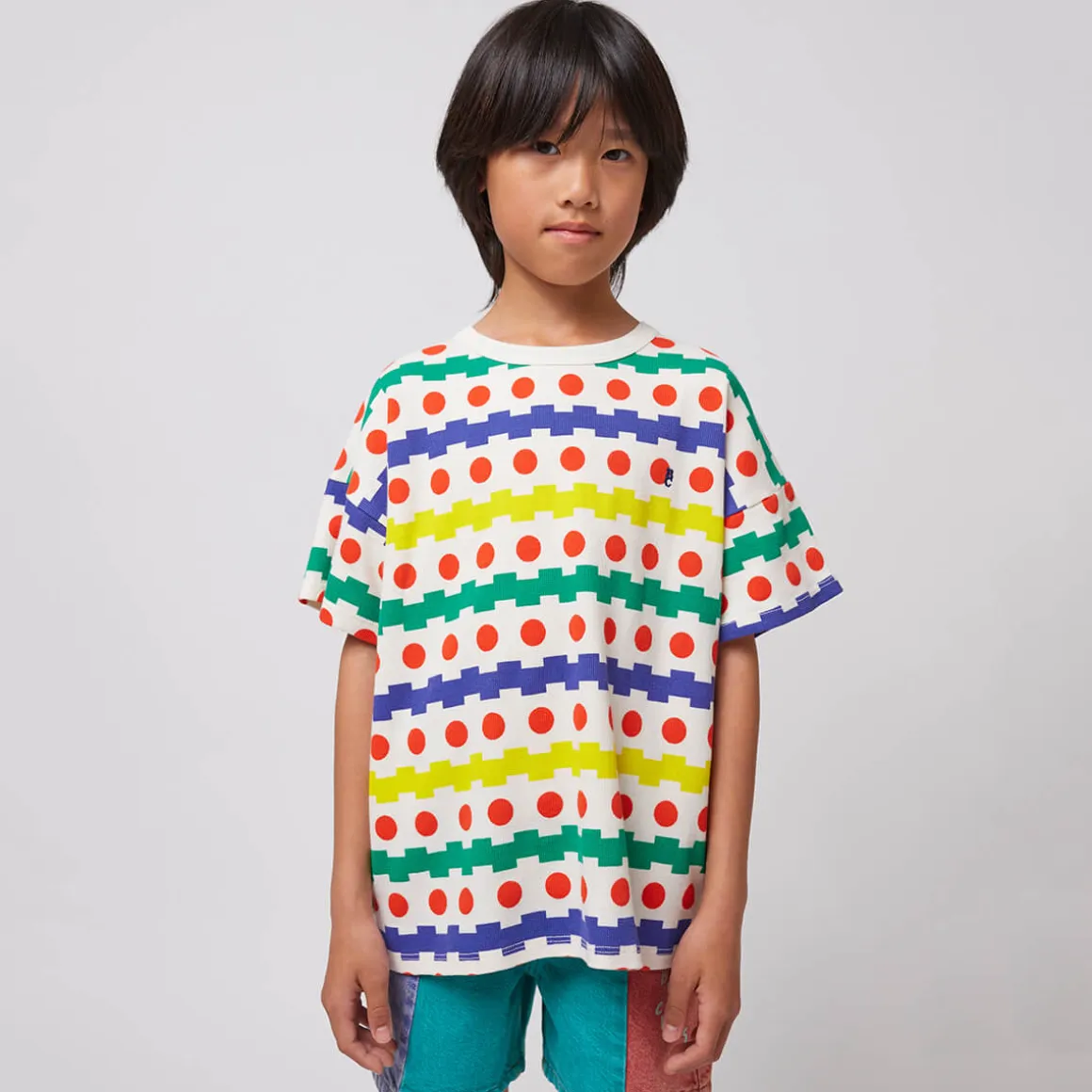 Geometric All Over Waffle T-Shirt by Bobo Choses