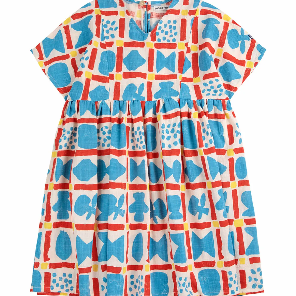 Geometric Game All Over Woven Dress by Bobo Choses