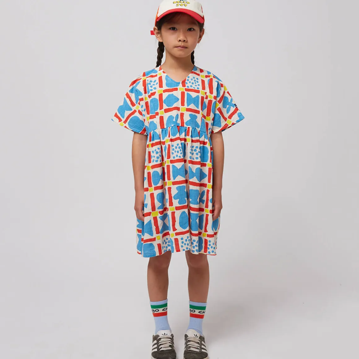 Geometric Game All Over Woven Dress by Bobo Choses
