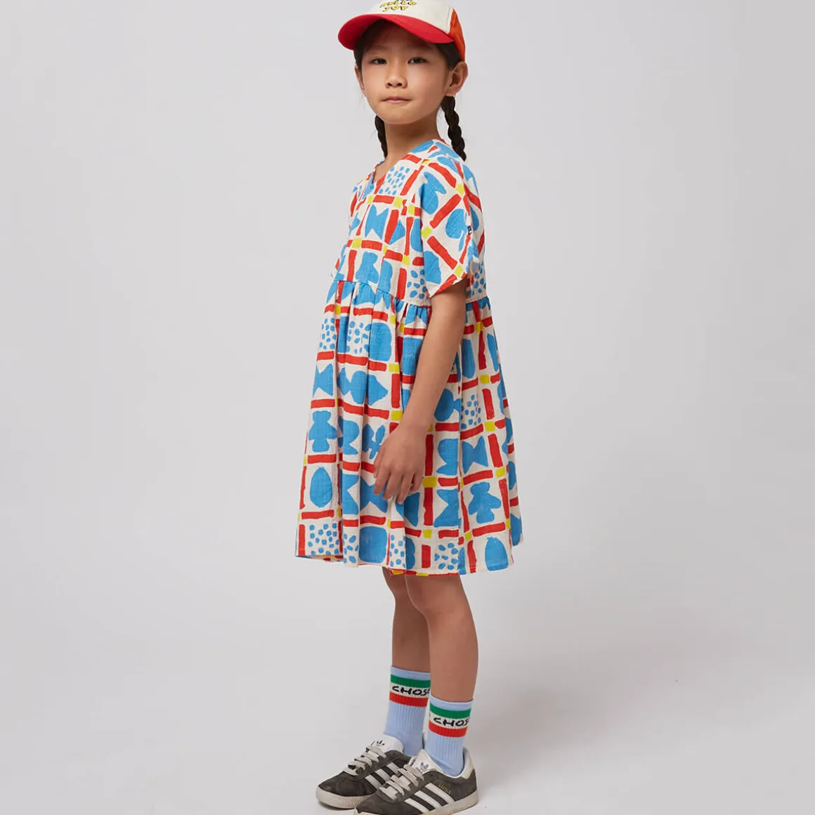 Geometric Game All Over Woven Dress by Bobo Choses
