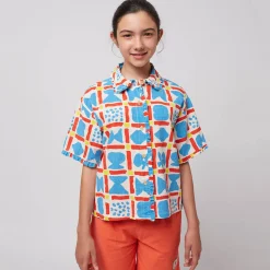 Geometric Game All Over Woven Shirt by Bobo Choses