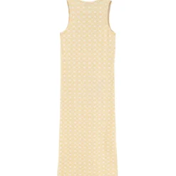 Geometric Tank Midi Dress in Light Cream / Pale Ochre by The Tiny Big Sister