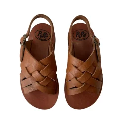 Gianni Crossover Strap Sandals in Kava Brown by PèPè