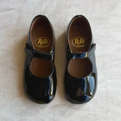 Ginevra Patent Leather Ballet Slippers in Black by PèPè