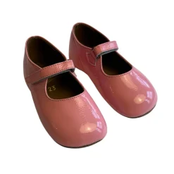 Ginevra Patent Leather Ballet Slippers in Bubblegum Pink by PèPè