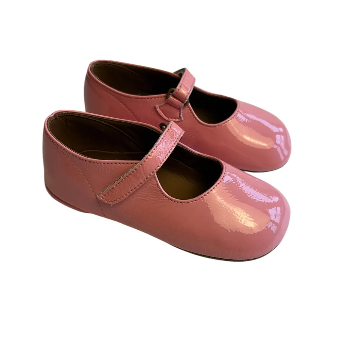 Ginevra Patent Leather Ballet Slippers in Bubblegum Pink by PèPè