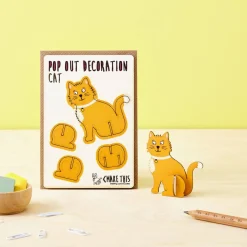 Ginger Cat Pop Out Decoration And Greetings Card by The Pop Out Card Company