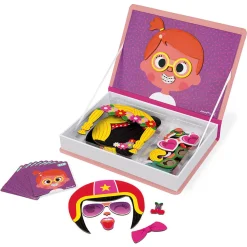 Girl's Crazy Faces Magneti Book by Janod