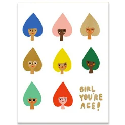 Girl You're Ace Greetings Card by Carolyn Suzuki for 1973