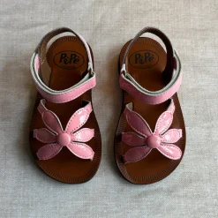 Giulia Flower Sandals in Bubblegum Pink Patent by PèPè