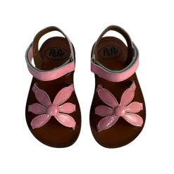 Giulia Flower Sandals in Bubblegum Pink Patent by PèPè