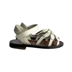 Giulia Flower Sandals in Burro White by PèPè