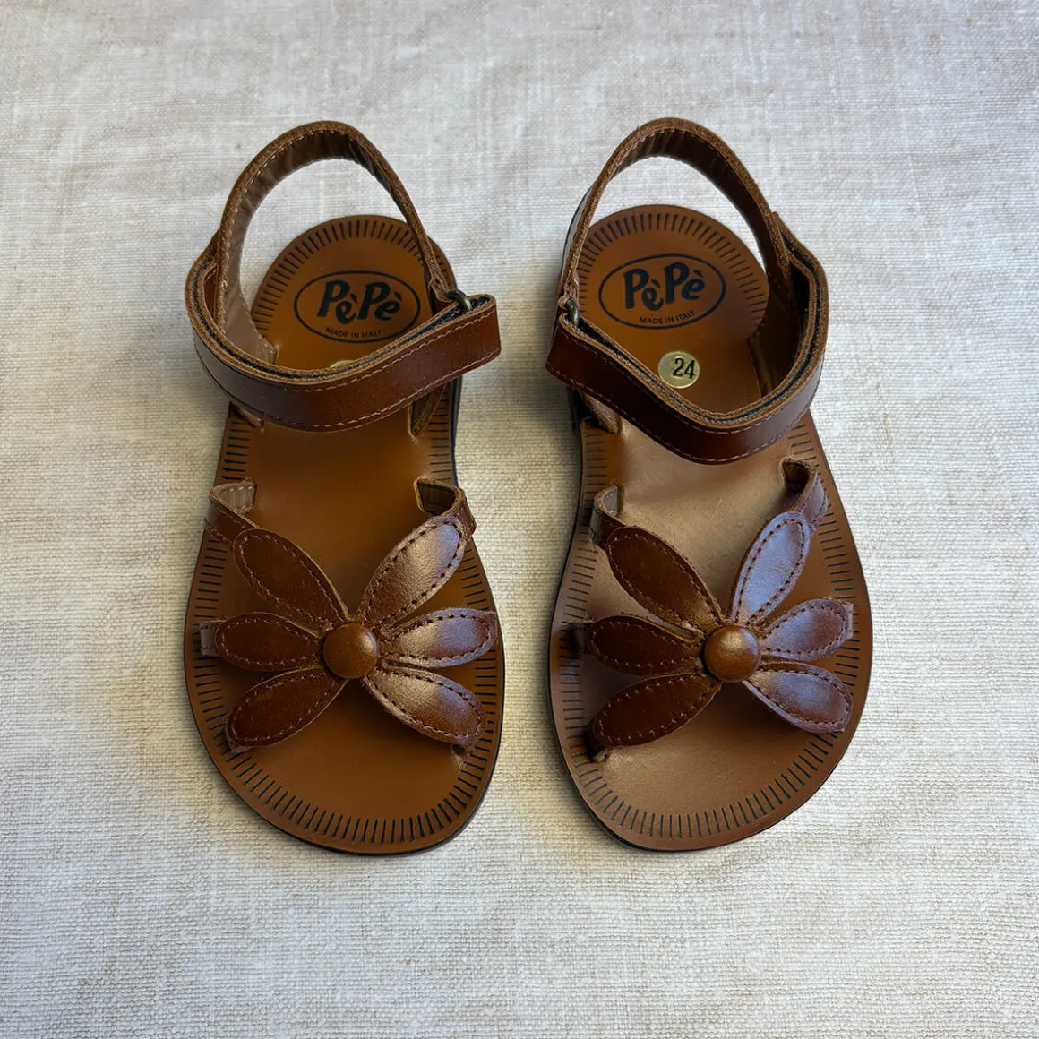 Giulia Flower Sandals in Cacao by PèPè