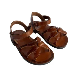 Giulia Flower Sandals in Cacao by PèPè