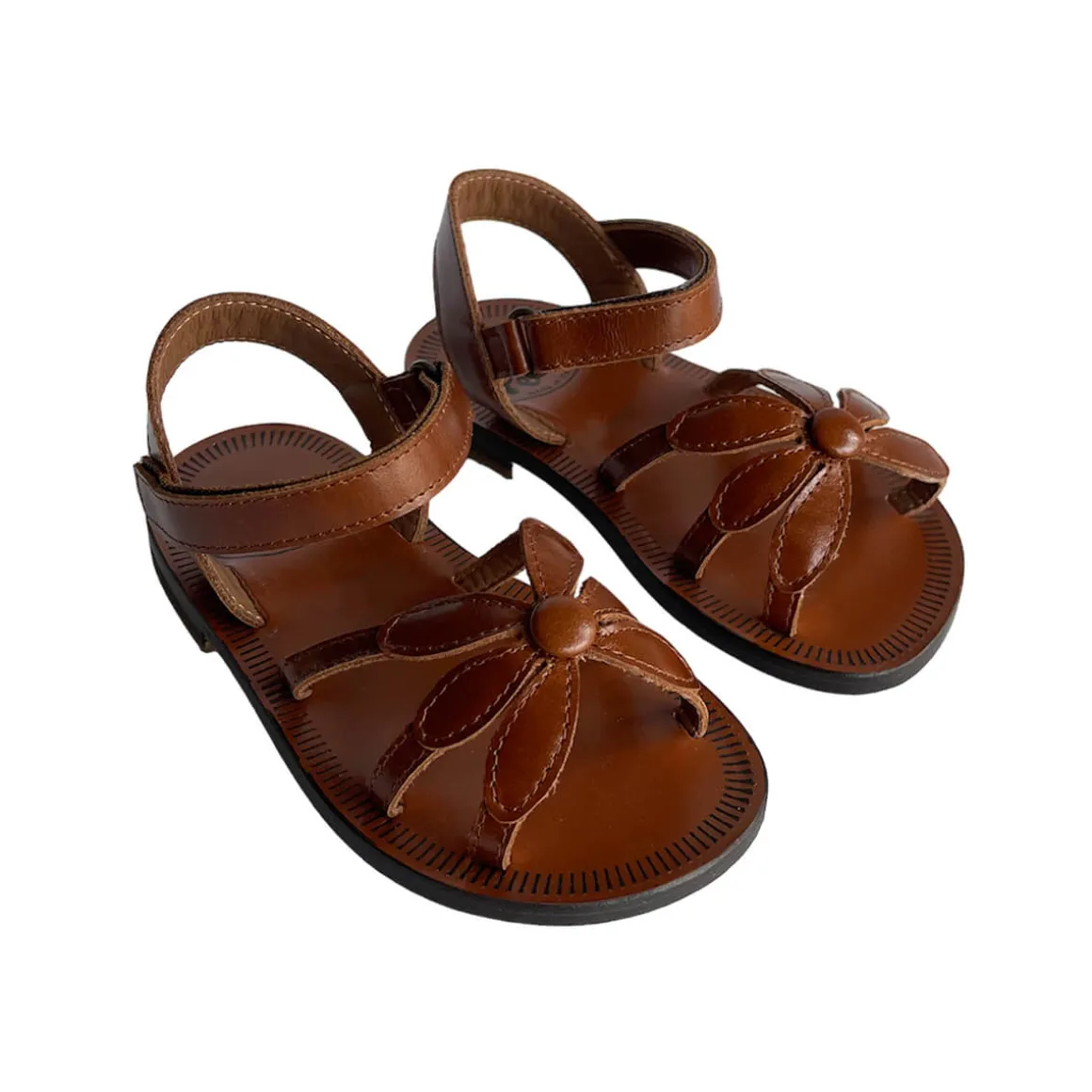 Giulia Flower Sandals in Cacao by PèPè