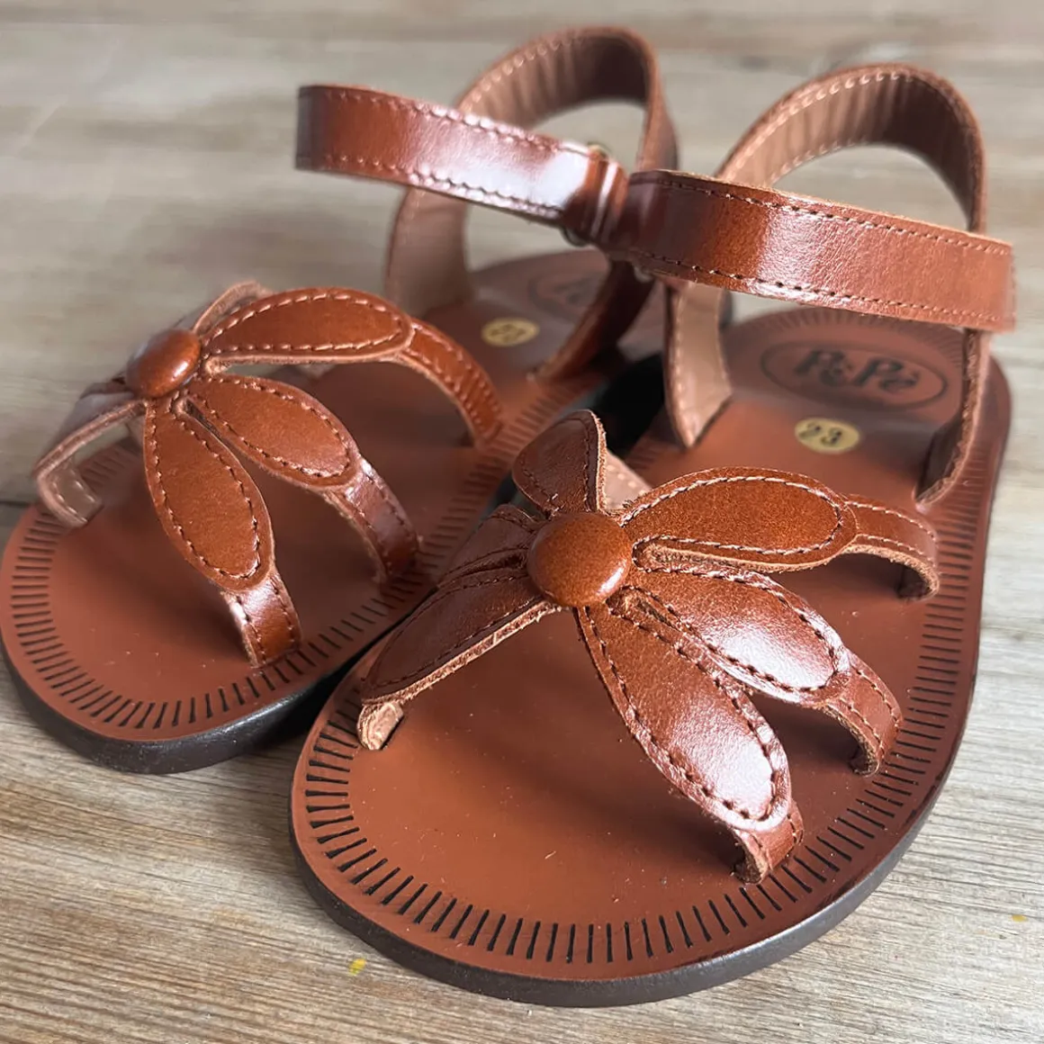 Giulia Flower Sandals in Cacao by PèPè