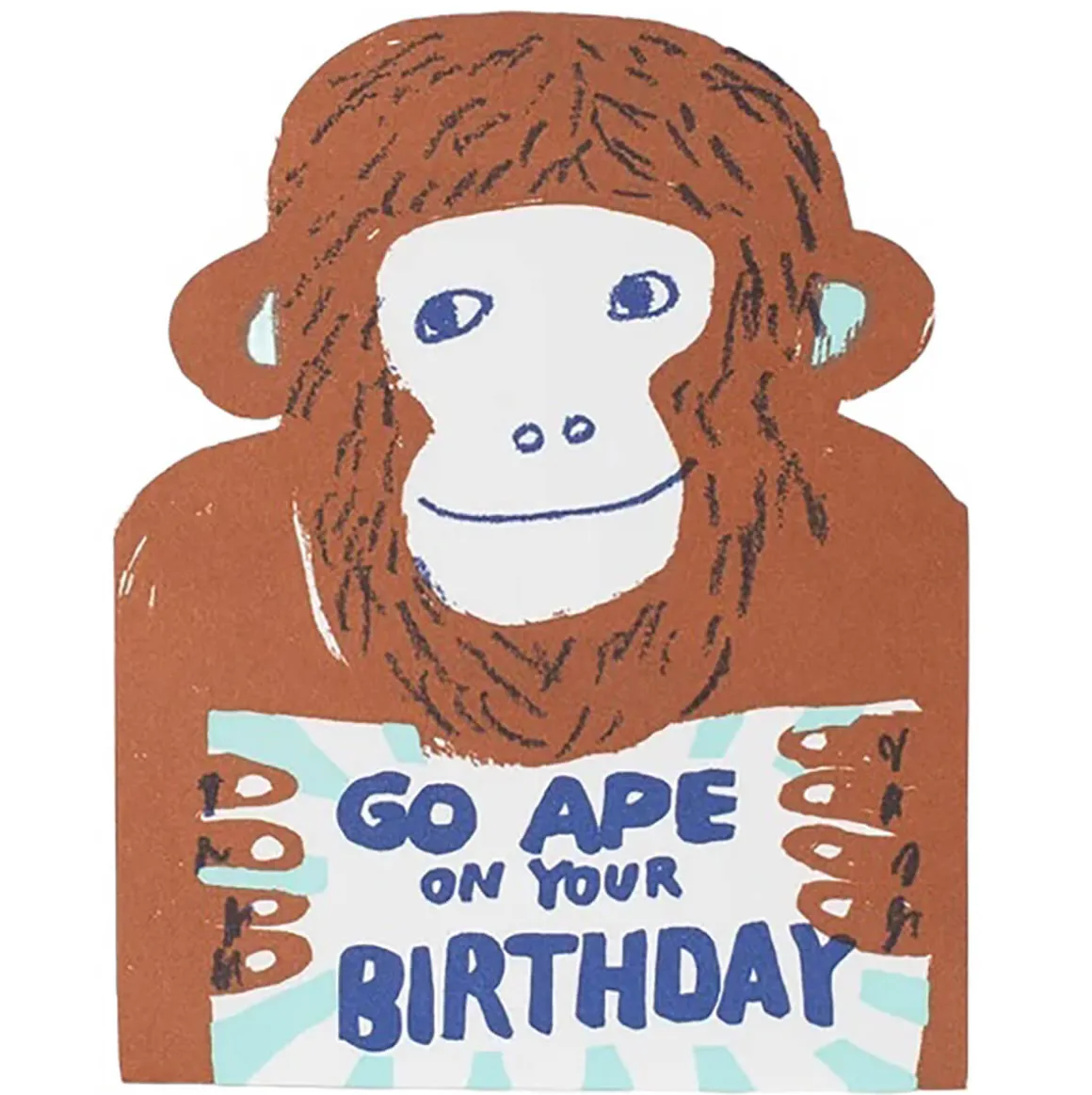 Go Ape Birthday Greetings Card by Egg Press for 1973