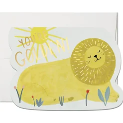Golden Lion Greetings Card by Red Cap Cards