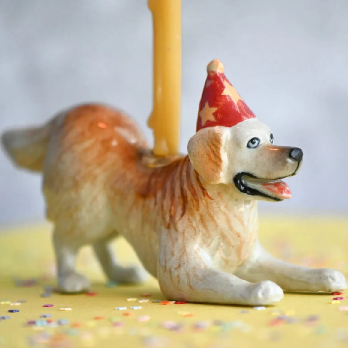 Golden Retriever Ceramic Cake Topper by Camp Hollow