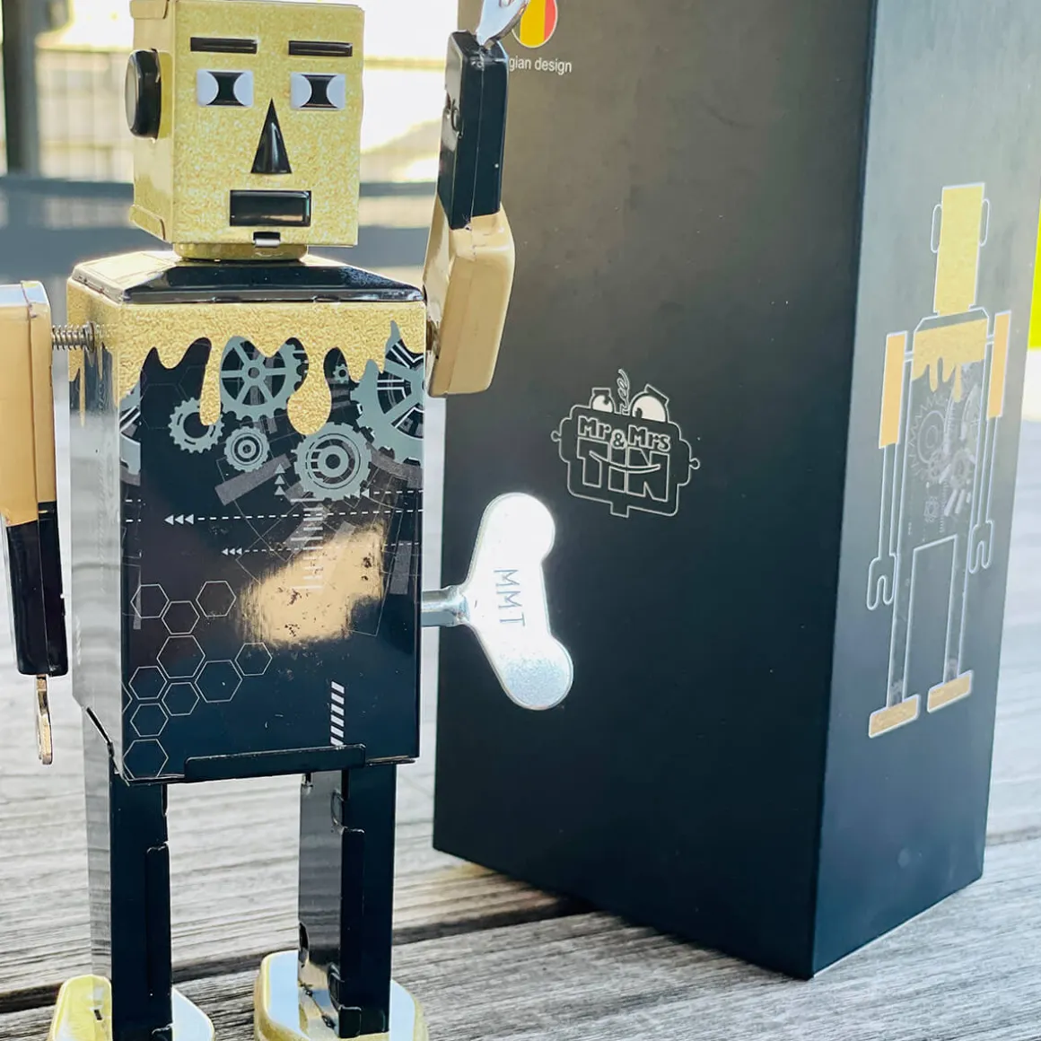 Goldhead Bot Wind Up Tin Robot (Limited Edition) by Mr & Mrs Tin