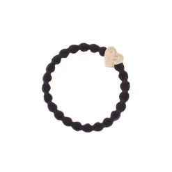 Gold Heart Hair Band in Black by byEloise