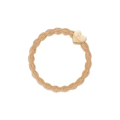 Gold Heart Hair Band in Metallic Gold by byEloise