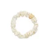 Gold Heart Silk Scrunchie in Cream by byEloise