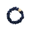 Gold Heart Silk Scrunchie in Navy by byEloise