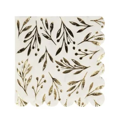 Gold Leaf Small Party Napkins by Meri Meri