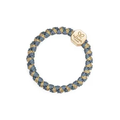 Gold Nugget Hair Band in Woven Azure Shimmer by byEloise