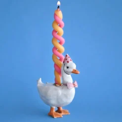 Goose With Pink Hat Ceramic Cake Topper by Camp Hollow