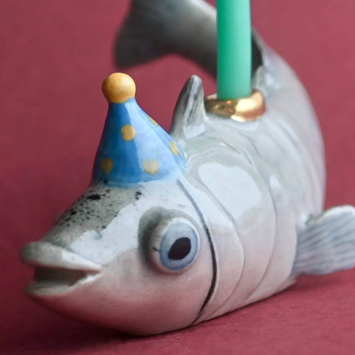 Graceful Fish Ceramic Cake Topper by Camp Hollow