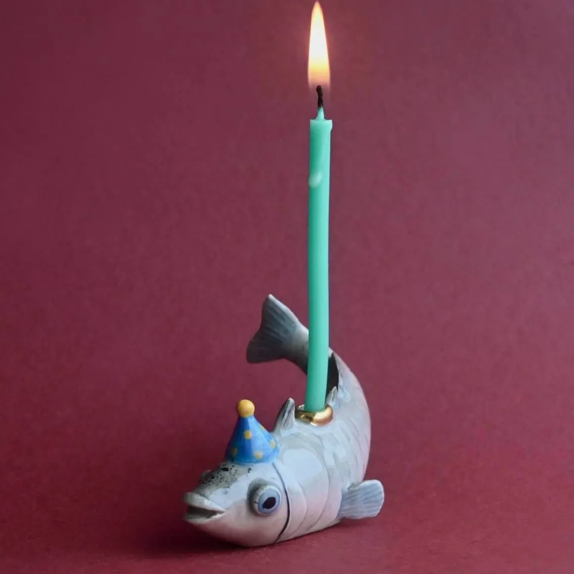Graceful Fish Ceramic Cake Topper by Camp Hollow