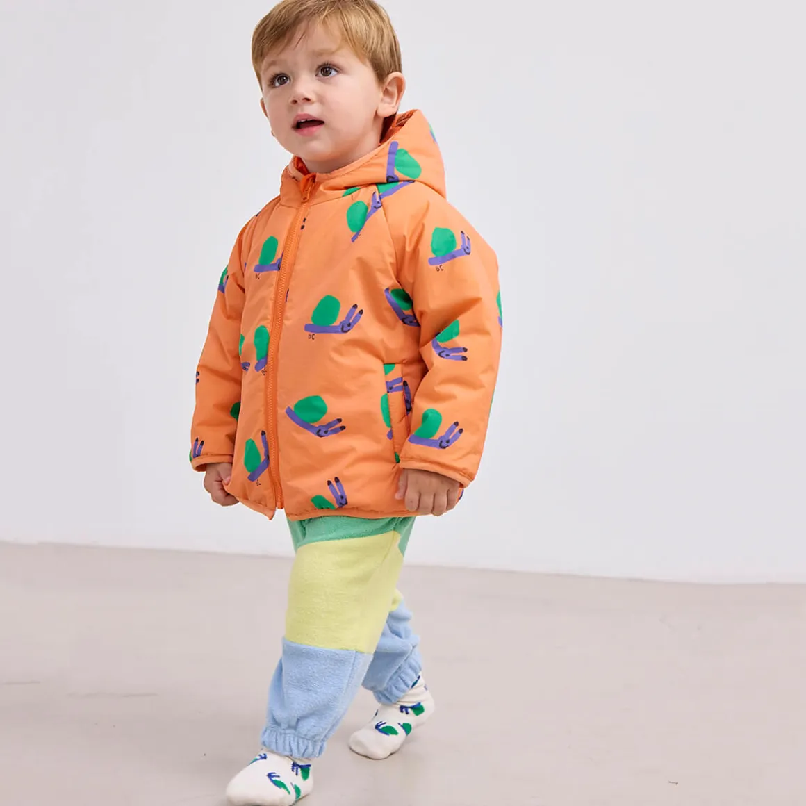 Green Colour Block Baby Sweatpants by Bobo Choses