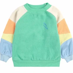 Green Colour Block Terry Baby Sweatshirt by Bobo Choses