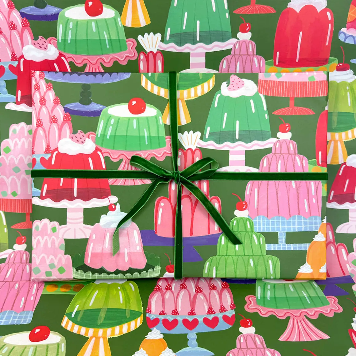 Green Jelly Gift Wrap by Ickaprint