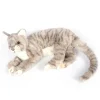 Grey Jacquard Cat Laying (37cm) by Hansa