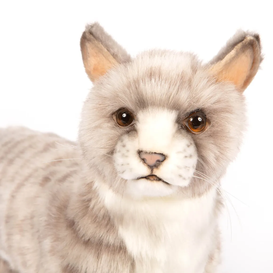 Grey Jacquard Cat Standing (35cm) by Hansa