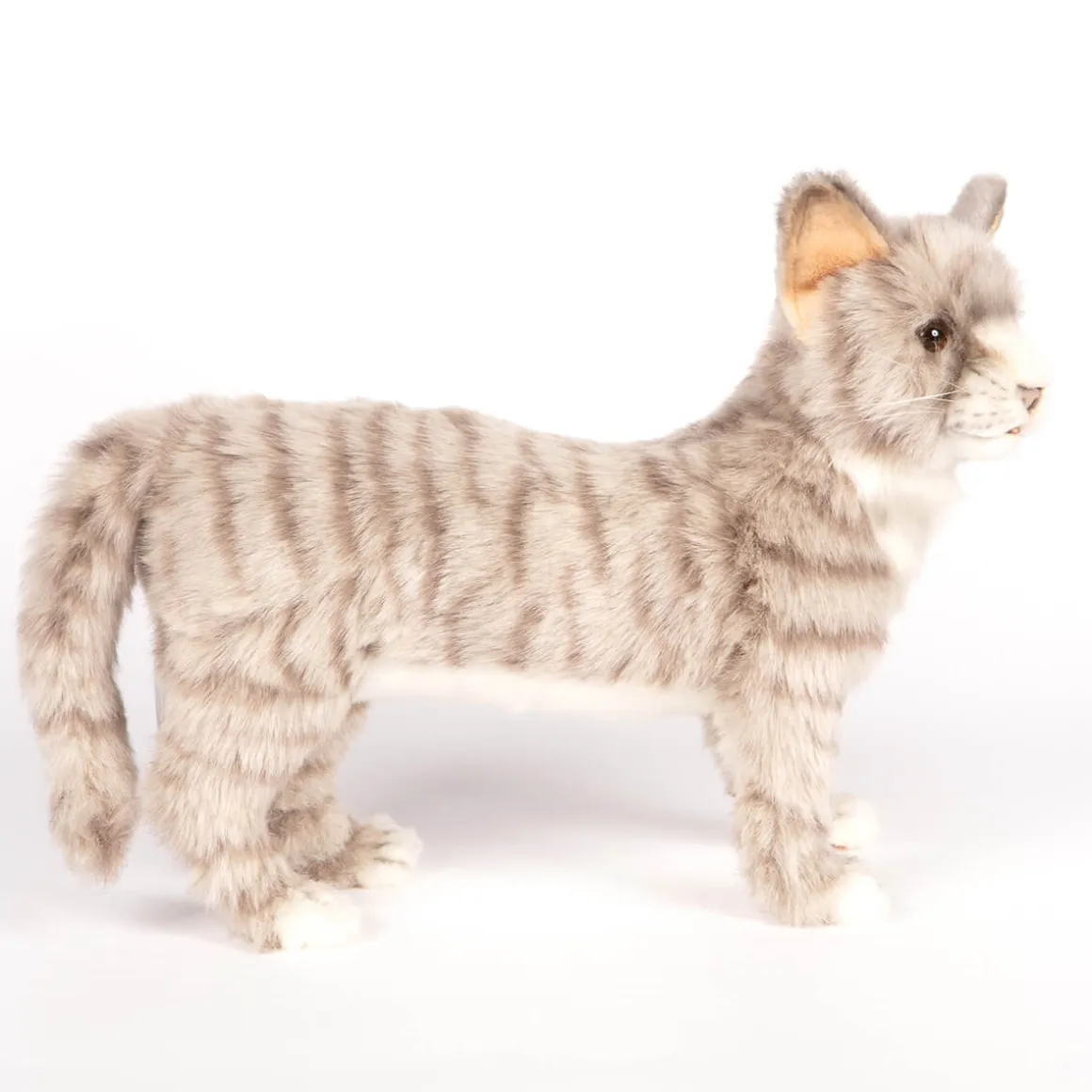 Grey Jacquard Cat Standing (35cm) by Hansa