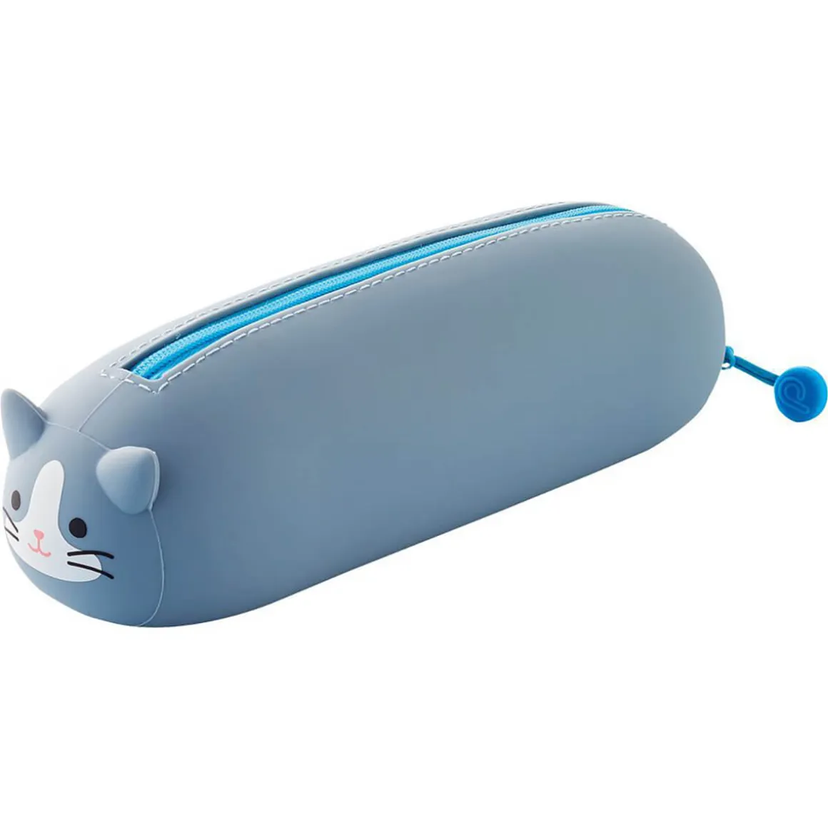Grey Tuxedo Cat PuniLabo Lying Pen Pouch by Lihit Lab