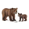 Grizzly Bear Mother with Cub by Schleich