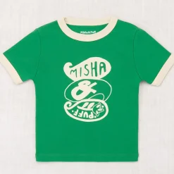 Groovy Paisley Ringer Tee in Bottle Green by Misha & Puff