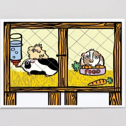 Guinea Pig Surprise Fold Out Birthday Greetings Card by Alice Bowsher for Wrap